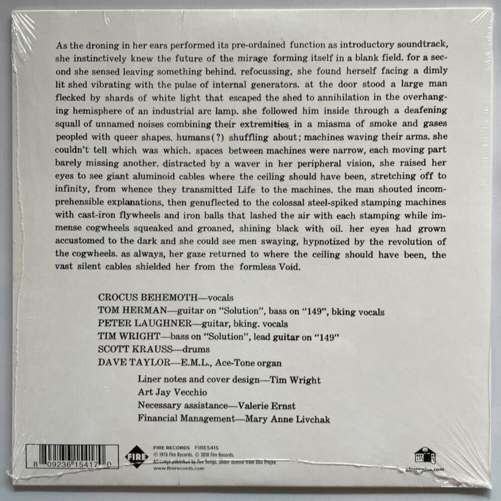Pere Ubu – Final Solution NEW 7″ Vinyl Single, Limited Edition, Fire Record 2018 - Picture 2 of 2